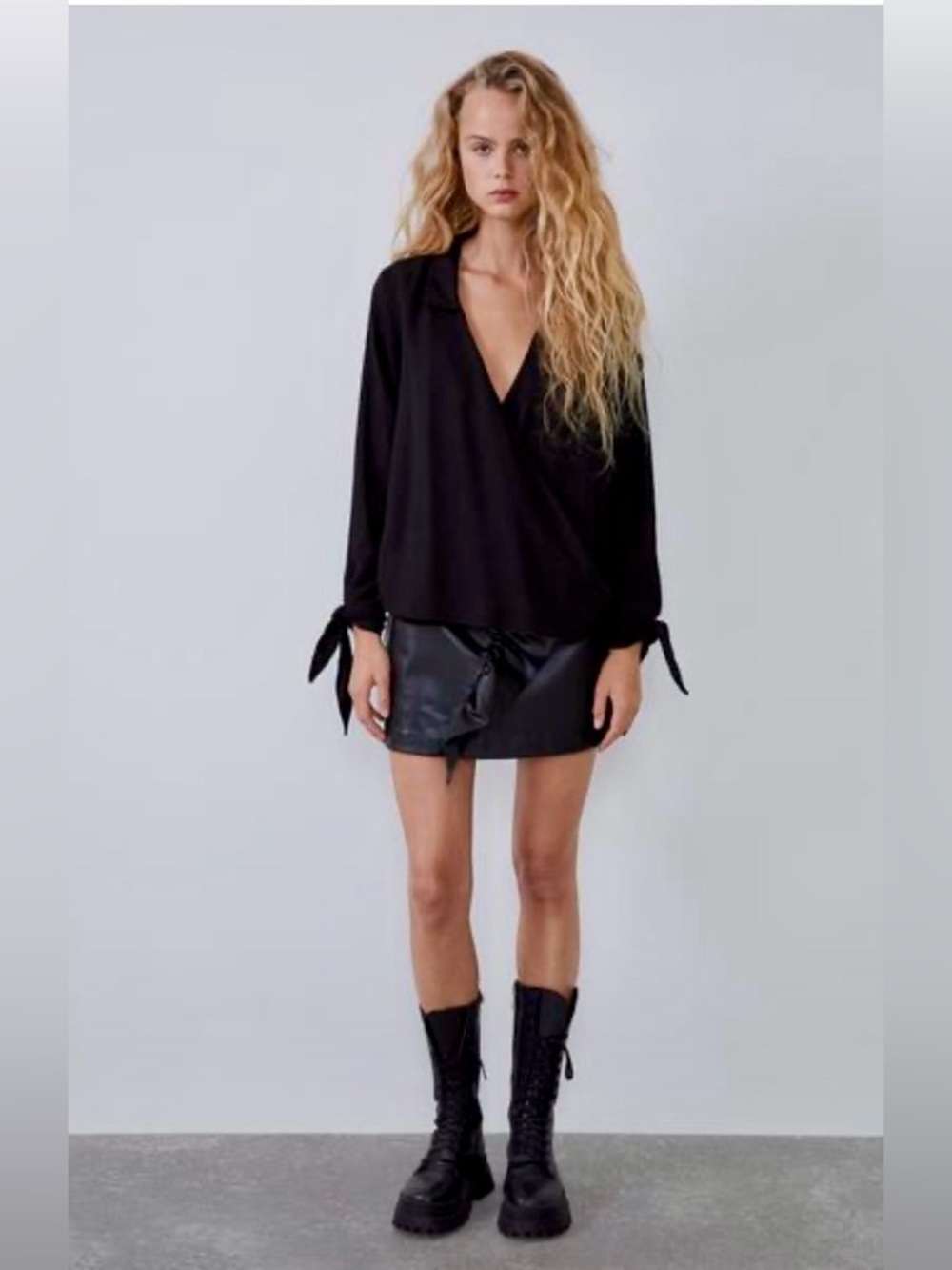 Zara Black Wrap Blouse